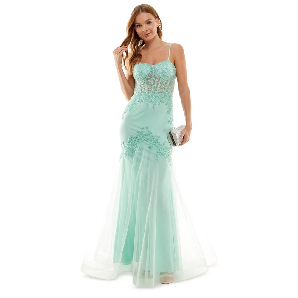B darlin mint light green formal prom dress homecoming pageant 15/16 large